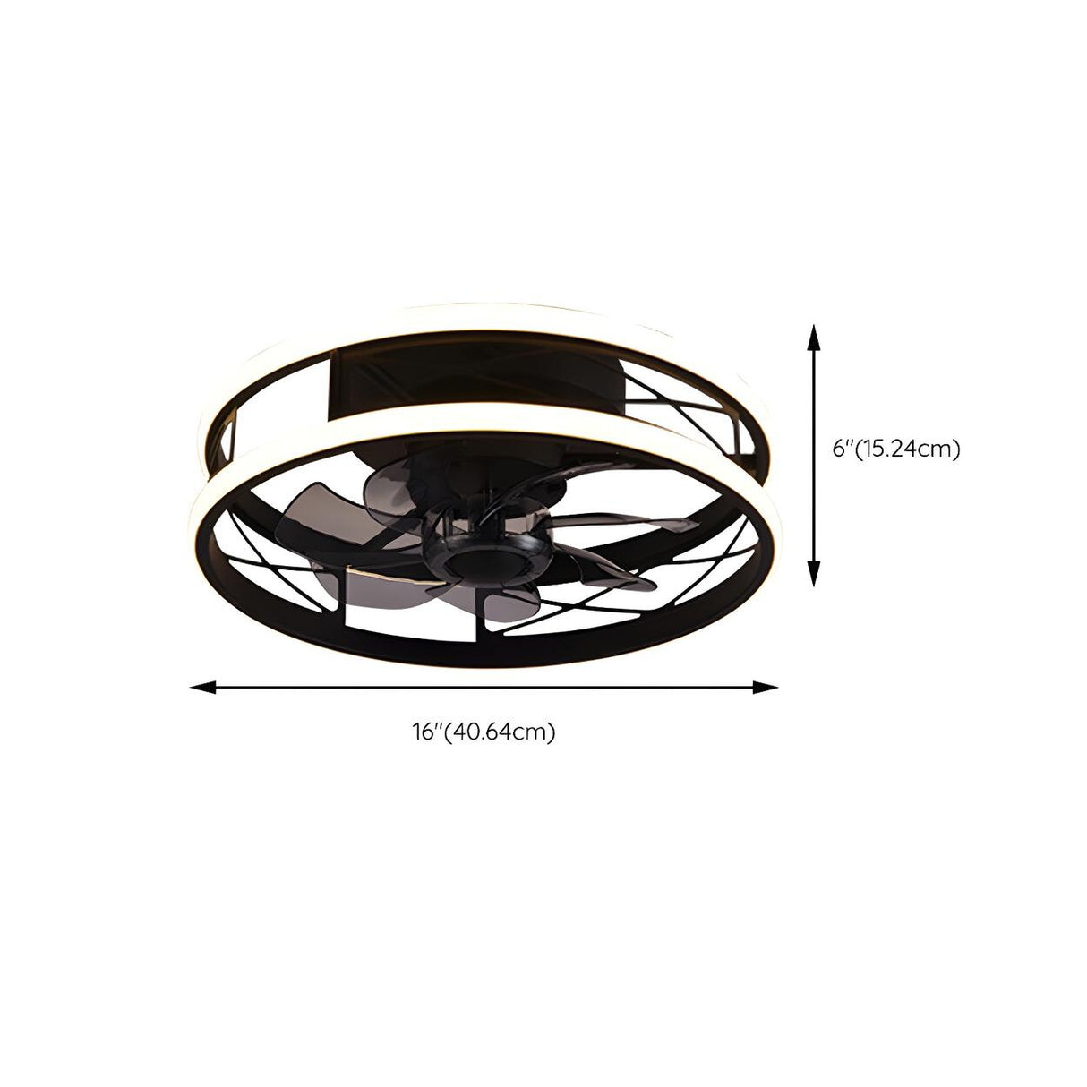 Unique Circular Cage Modern LED Ceiling Fan with Light 