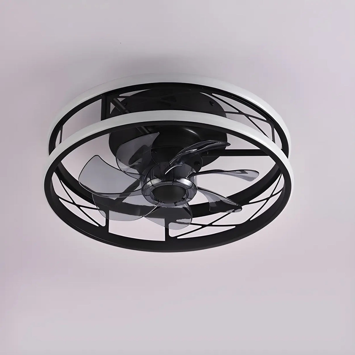 Unique Circular Cage Modern LED Ceiling Fan with Light Image - 3