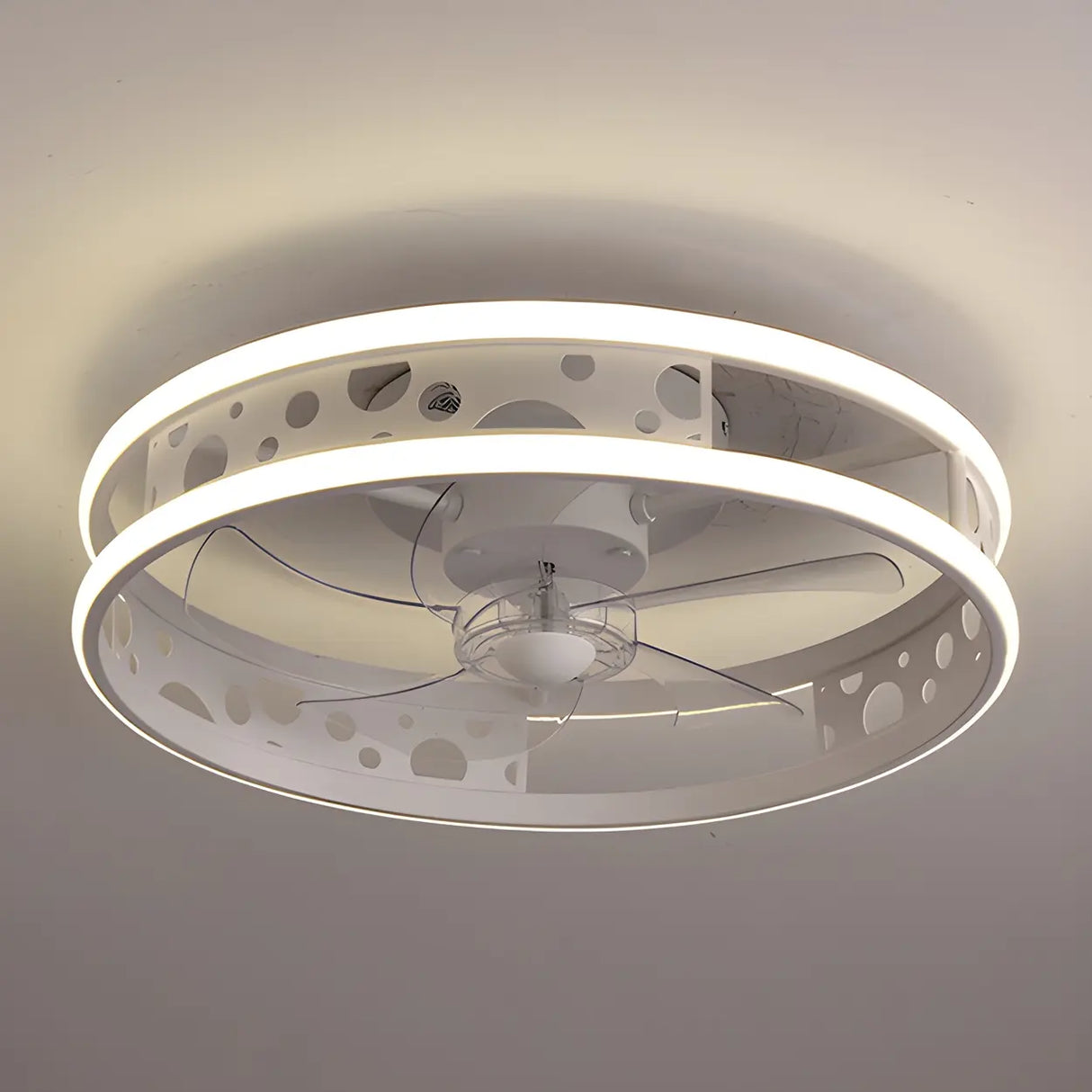 Unique Circular Cage Modern LED Ceiling Fan with Light Image - 4