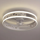 Unique Circular Cage Modern LED Ceiling Fan with Light Image - 4