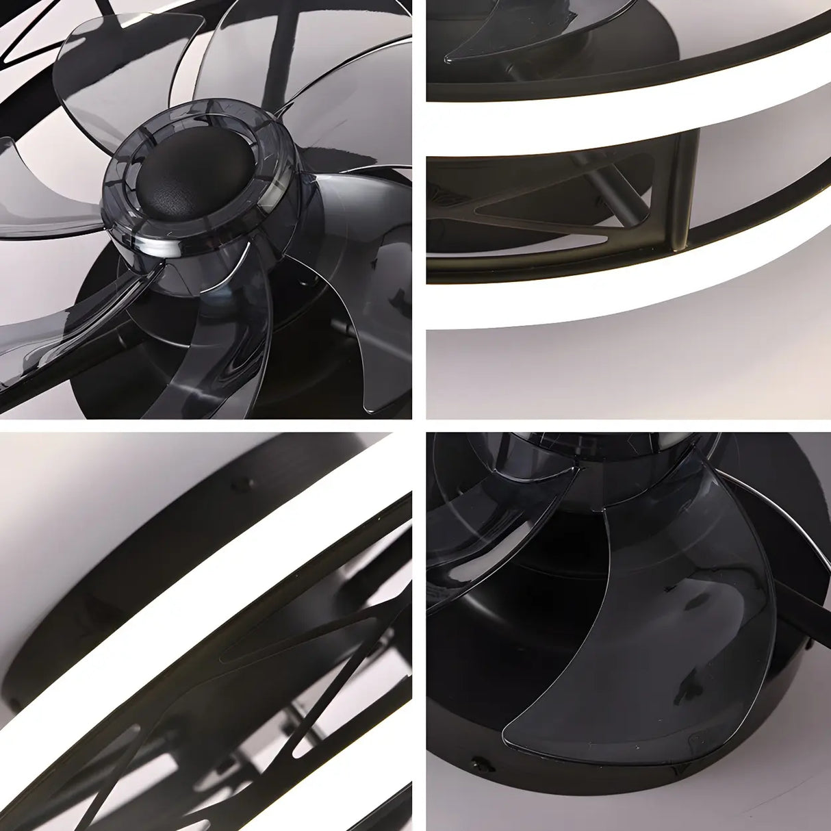 Unique Circular Cage Modern LED Ceiling Fan with Light Image - 6