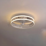 Unique Circular Cage Modern LED Ceiling Fan with Light Image - 10