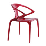 Unique Clear Curved Back Armrest Acrylic Dining Chair Image - 13