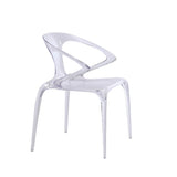 Unique Clear Curved Back Armrest Acrylic Dining Chair Image - 14