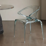 Unique Clear Curved Back Armrest Acrylic Dining Chair Image - 1