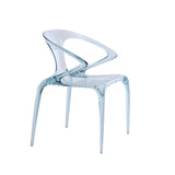 Unique Clear Curved Back Armrest Acrylic Dining Chair Image - 2