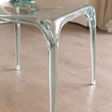 Unique Clear Curved Back Armrest Acrylic Dining Chair Image - 8