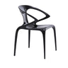 Unique Clear Curved Back Armrest Acrylic Dining Chair Image - 9