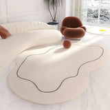 Unique Cloud Shape Shearling Beige Anti-Slip Area Rug Image - 15
