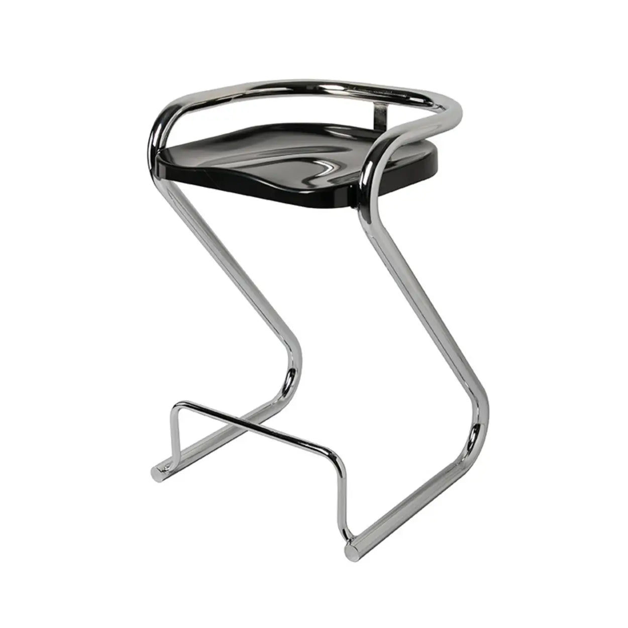 Unique Curved Sled Base Bucket Bar Stool with Footrest Image - 16