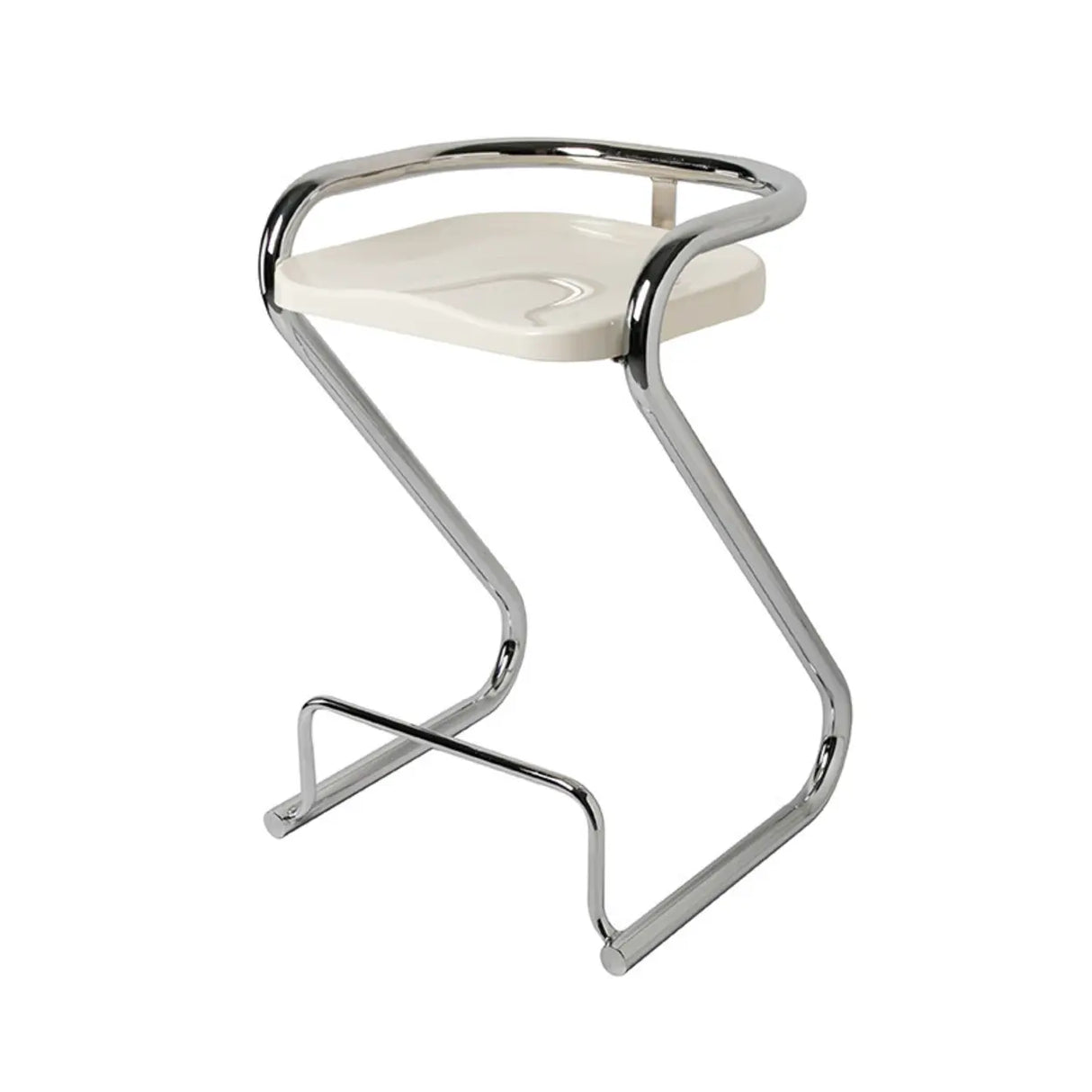Unique Curved Sled Base Bucket Bar Stool with Footrest Image - 17