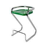 Unique Curved Sled Base Bucket Bar Stool with Footrest Image - 18