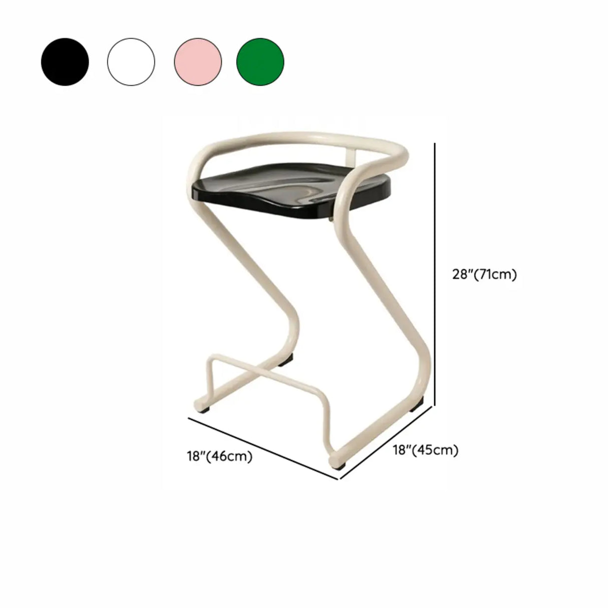 Unique Curved Sled Base Bucket Bar Stool with Footrest Image - 22