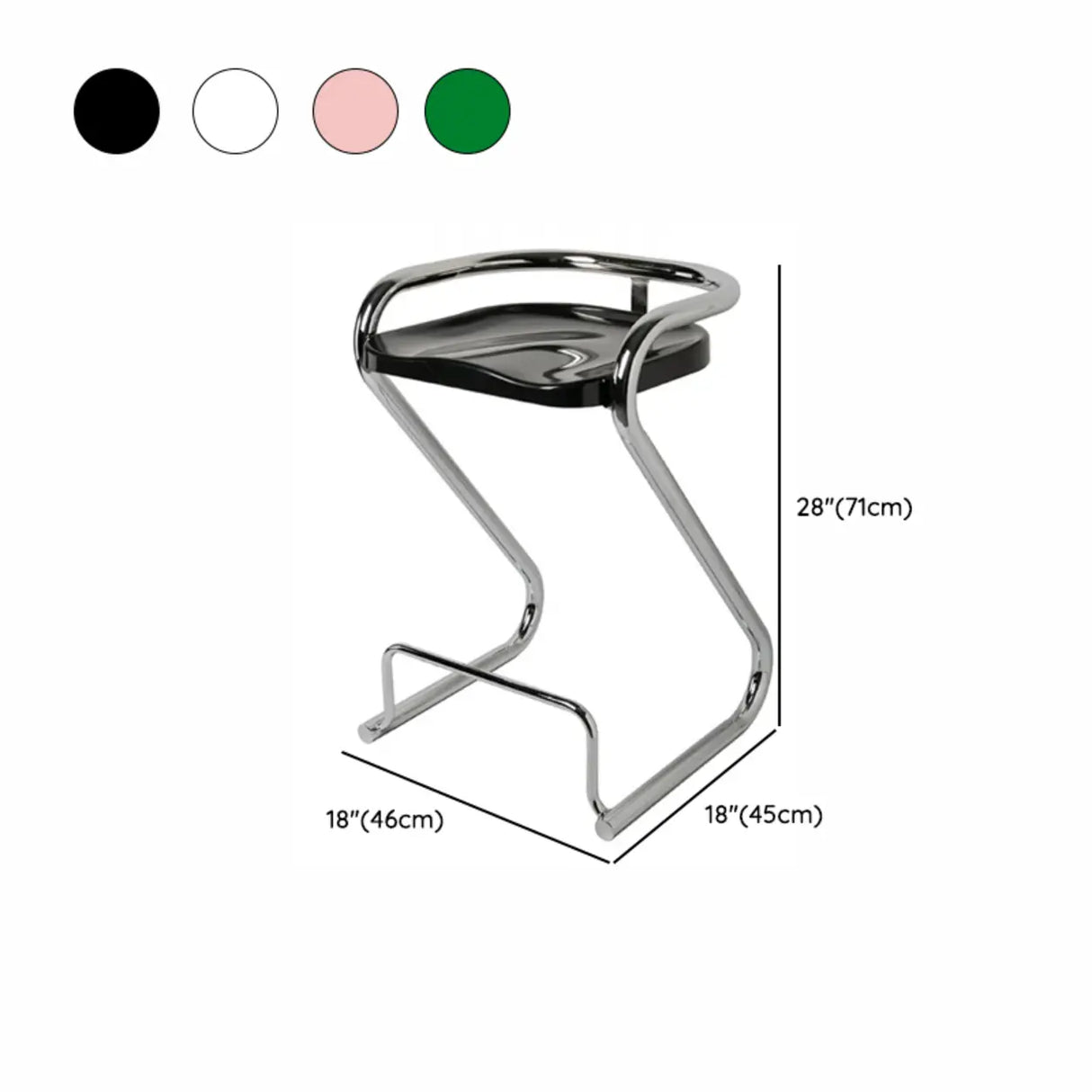 Unique Curved Sled Base Bucket Bar Stool with Footrest Image - 24