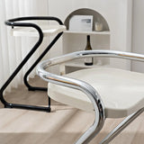 Unique Curved Sled Base Bucket Bar Stool with Footrest Image - 6