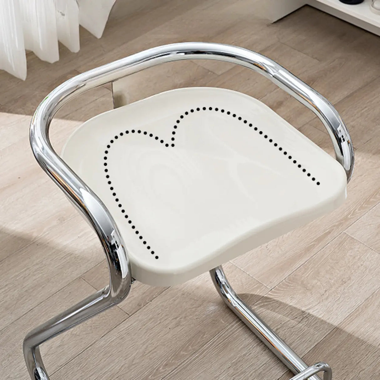 Unique Curved Sled Base Bucket Bar Stool with Footrest Image - 9