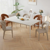 Unique Faux Leather Armless Upholstered Dining Chair Image - 4
