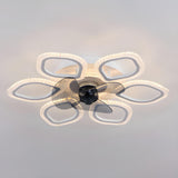 Unique Flower-Shaped Modern Ceiling Fan with LED Light Image - 10