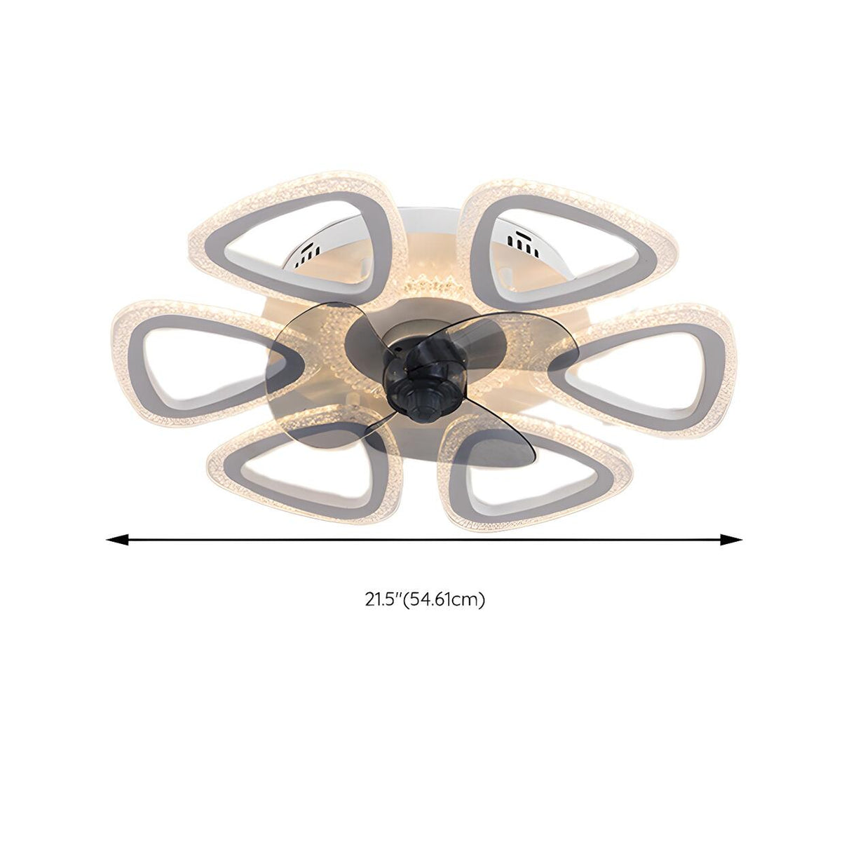 Unique Flower-Shaped Modern Ceiling Fan with LED Light Image - 19