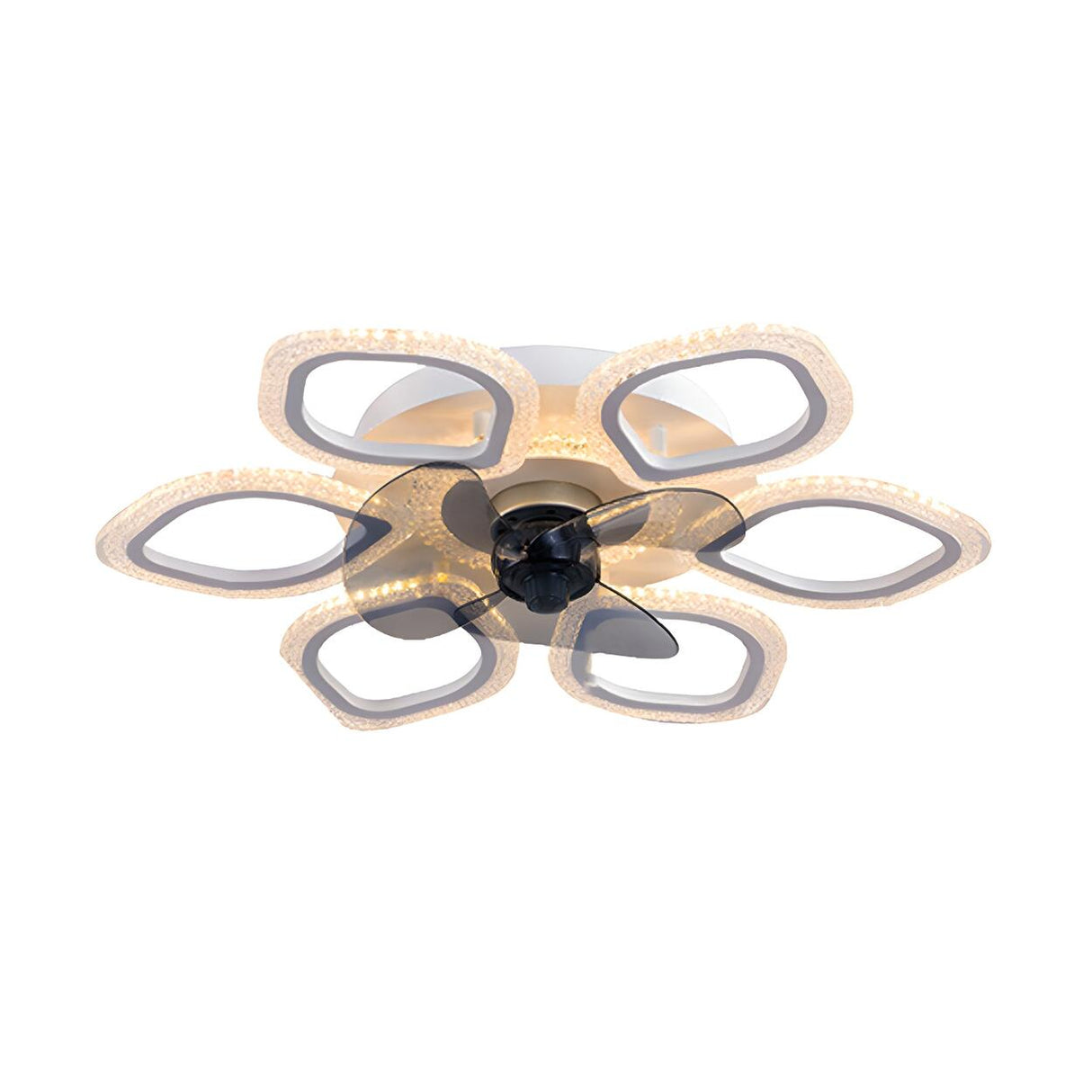 Unique Flower-Shaped Modern Ceiling Fan with LED Light Image - 7