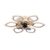 Unique Flower-Shaped Modern Ceiling Fan with LED Light Image - 7