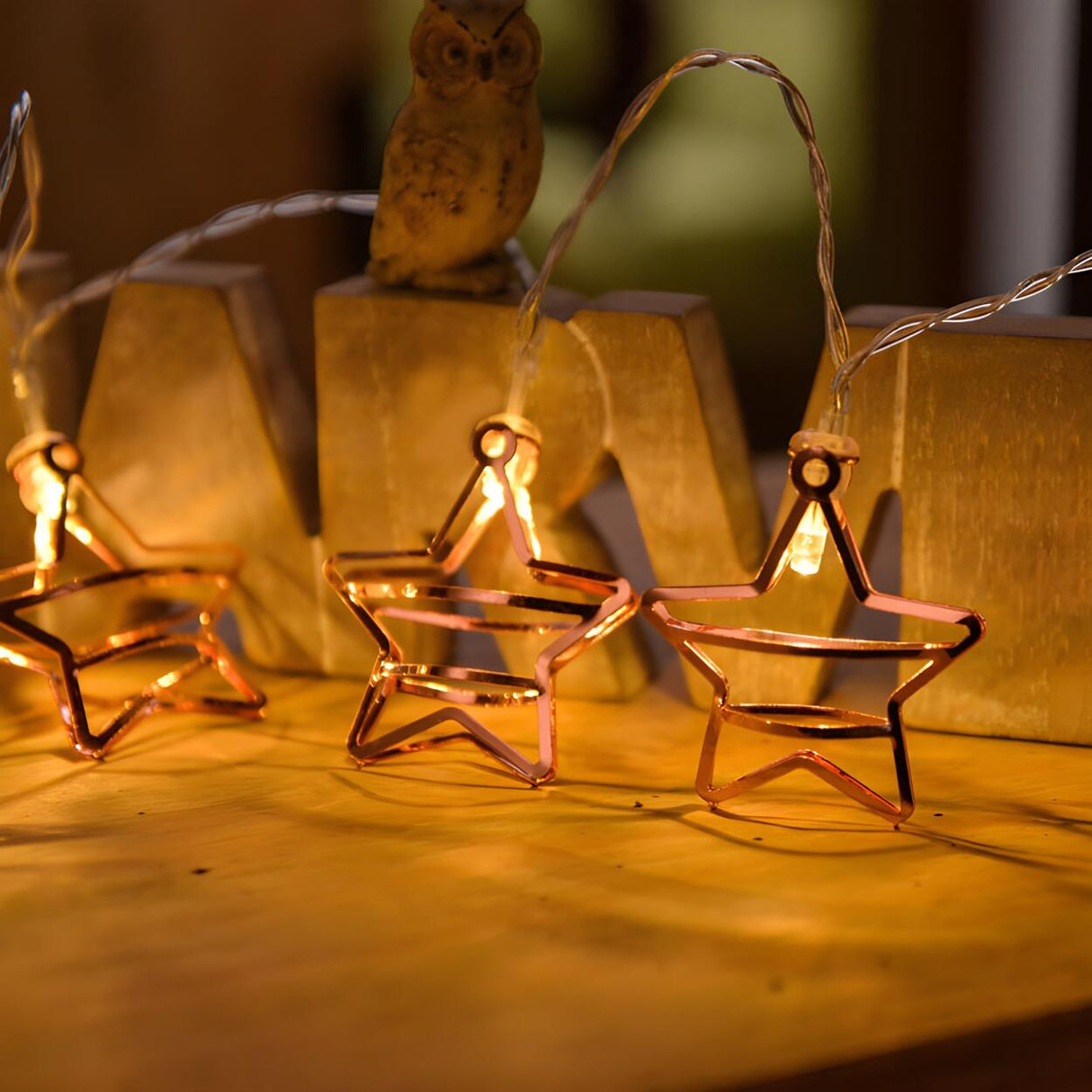 Unique Gold Metallic Bell LED Christmas String Lights Image - 7
