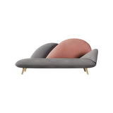 Unique Grey Solid Color Velvet Large Chaise Lounge Sofa Image - 11
