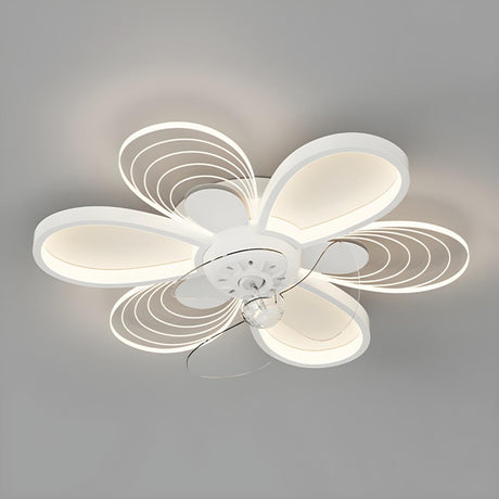 Unique Modern Geometric Hollow Ceiling Fan with Light Image - 2