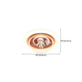 Unique Pink Circular Astronaut Flush Mount Ceiling Lamp #size