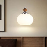 Unique Rustic Walnut Wood Drum Shade Wall Sconce  Image - 4