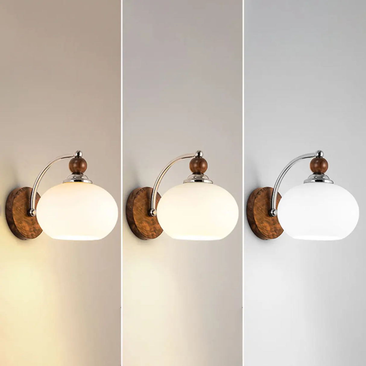 Unique Rustic Walnut Wood Drum Shade Wall Sconce  Image - 5