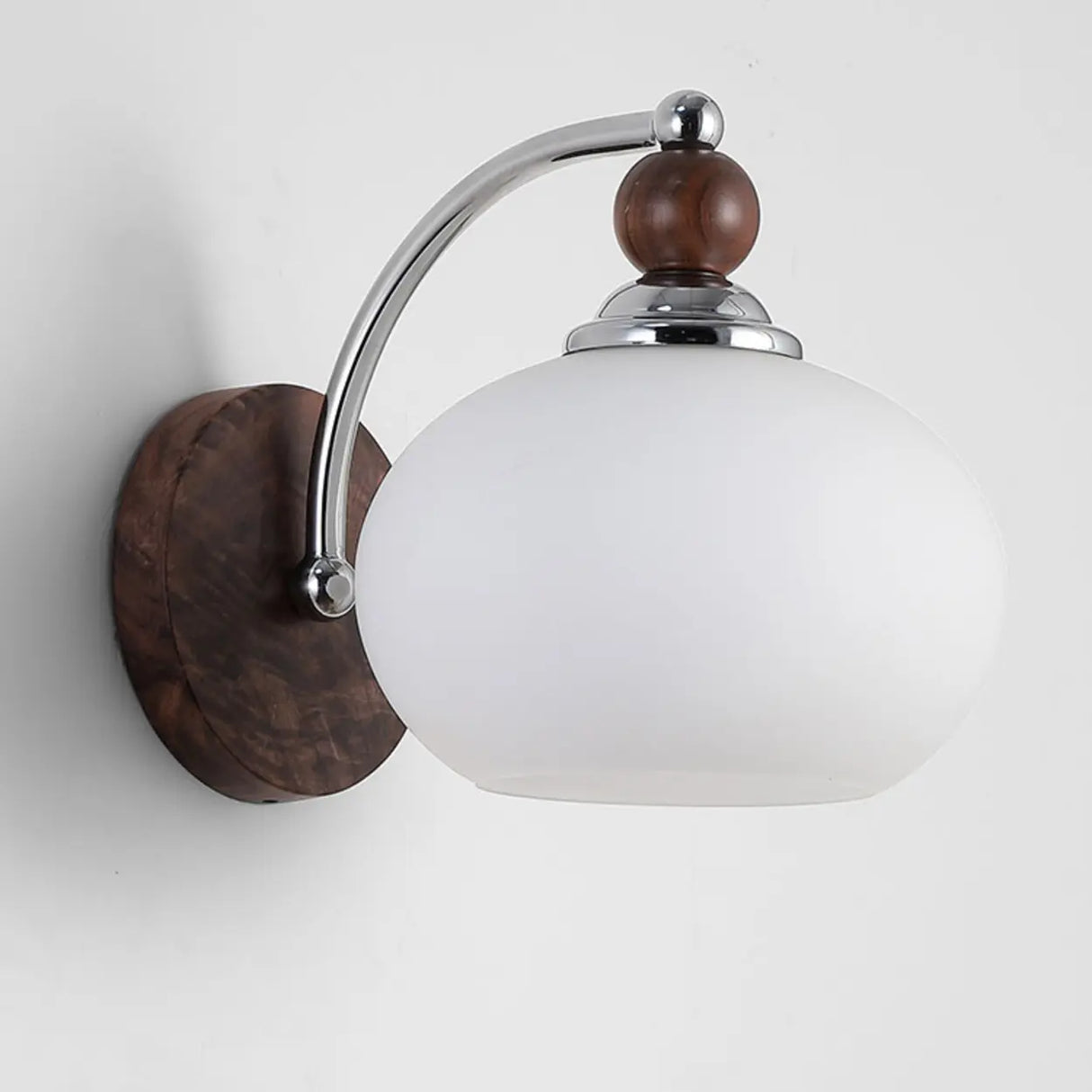 Unique Rustic Walnut Wood Drum Shade Wall Sconce  Image - 7