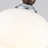 Unique Rustic Walnut Wood Drum Shade Wall Sconce  Image - 8