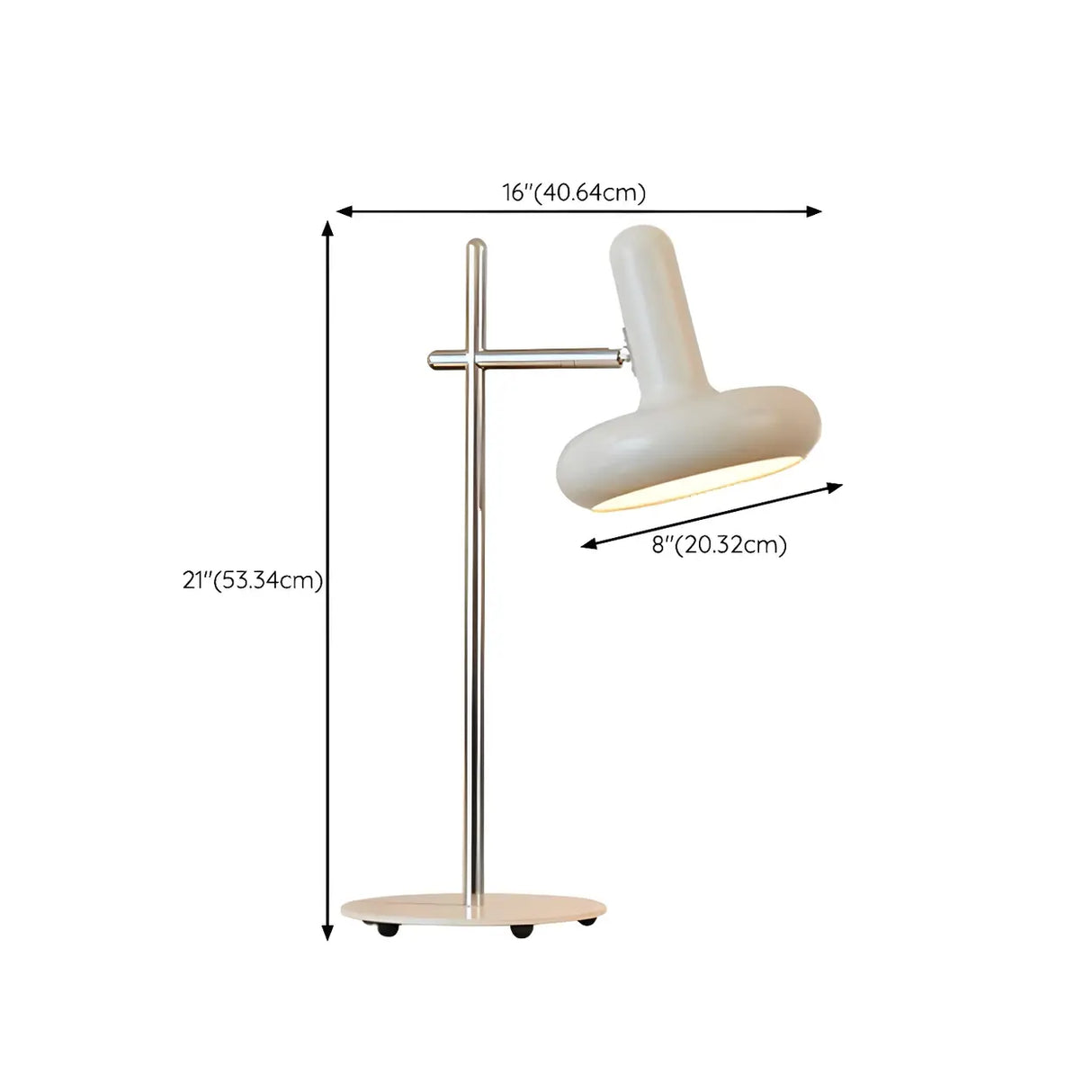 Unique Shape Cream White Metal Bedroom Table Lamp 