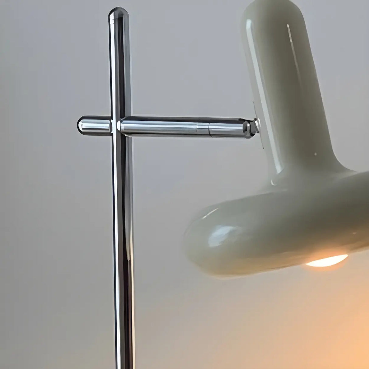 Unique Shape Cream White Metal Bedroom Table Lamp Image - 9