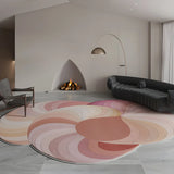 Unique Swirl Pattern Multi-Color Polyester Area Rug Image - 12