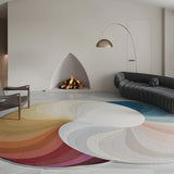 Unique Swirl Pattern Multi-Color Polyester Area Rug Image - 4