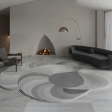 Unique Swirl Pattern Multi-Color Polyester Area Rug Image - 6