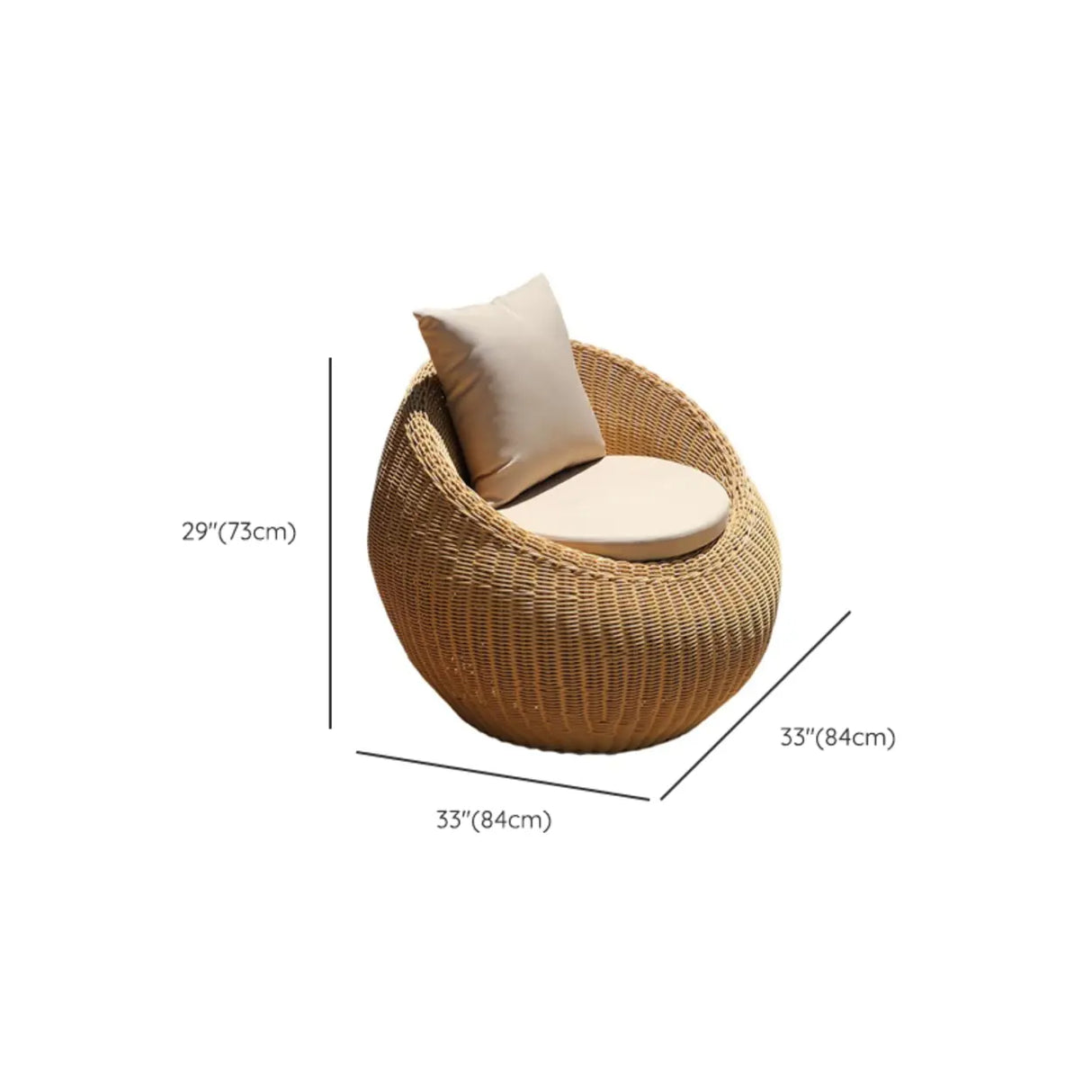 Unqiue Natural Beige Outdoor Curved Rattan Sofa Set 