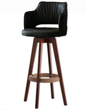 Upholstered Bar Stool with Curved Backrest, 6 Colors Image - 10