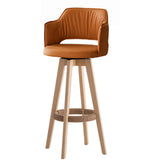 Upholstered Bar Stool with Curved Backrest, 6 Colors Image - 11