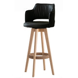 Upholstered Bar Stool with Curved Backrest, 6 Colors Image - 12
