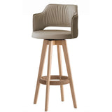 Upholstered Bar Stool with Curved Backrest, 6 Colors Image - 13