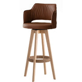 Upholstered Bar Stool with Curved Backrest, 6 Colors Image - 14