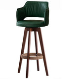 Upholstered Bar Stool with Curved Backrest, 6 Colors Image - 2