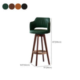 Upholstered Bar Stool with Curved Backrest, 6 Colors Image - 20