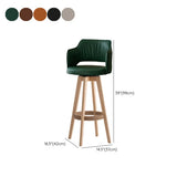 Upholstered Bar Stool with Curved Backrest, 6 Colors Image - 22