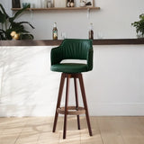 Upholstered Bar Stool with Curved Backrest, 6 Colors Image - 3