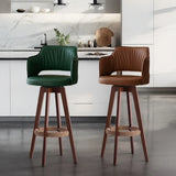 Upholstered Bar Stool with Curved Backrest, 6 Colors Image - 6