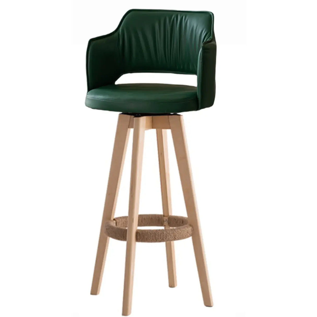 Upholstered Bar Stool with Curved Backrest, 6 Colors Image - 7